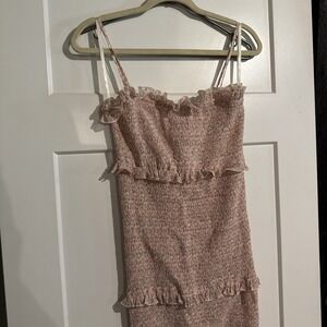 Mable Smocked Midi Pink Women's Dress Size Large